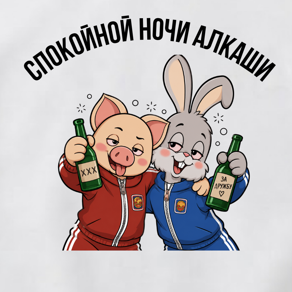 ФУТБОЛКА С ПРИНТОМ "Добренький единорог - А Нука Ебальники Завалили"