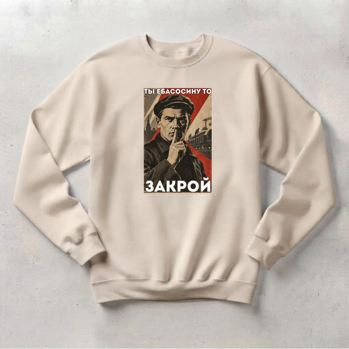 СВИТШОТ С ПРИНТОМ "Ты Ебасосину То Закрой"