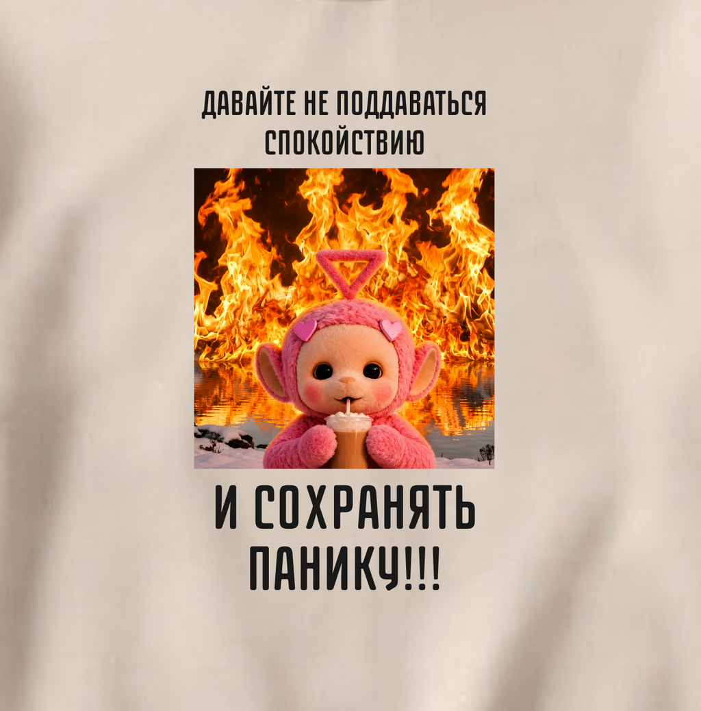 СВИТШОТ С ПРИНТОМ "Давайте Не Поддаваться Спокойствию"