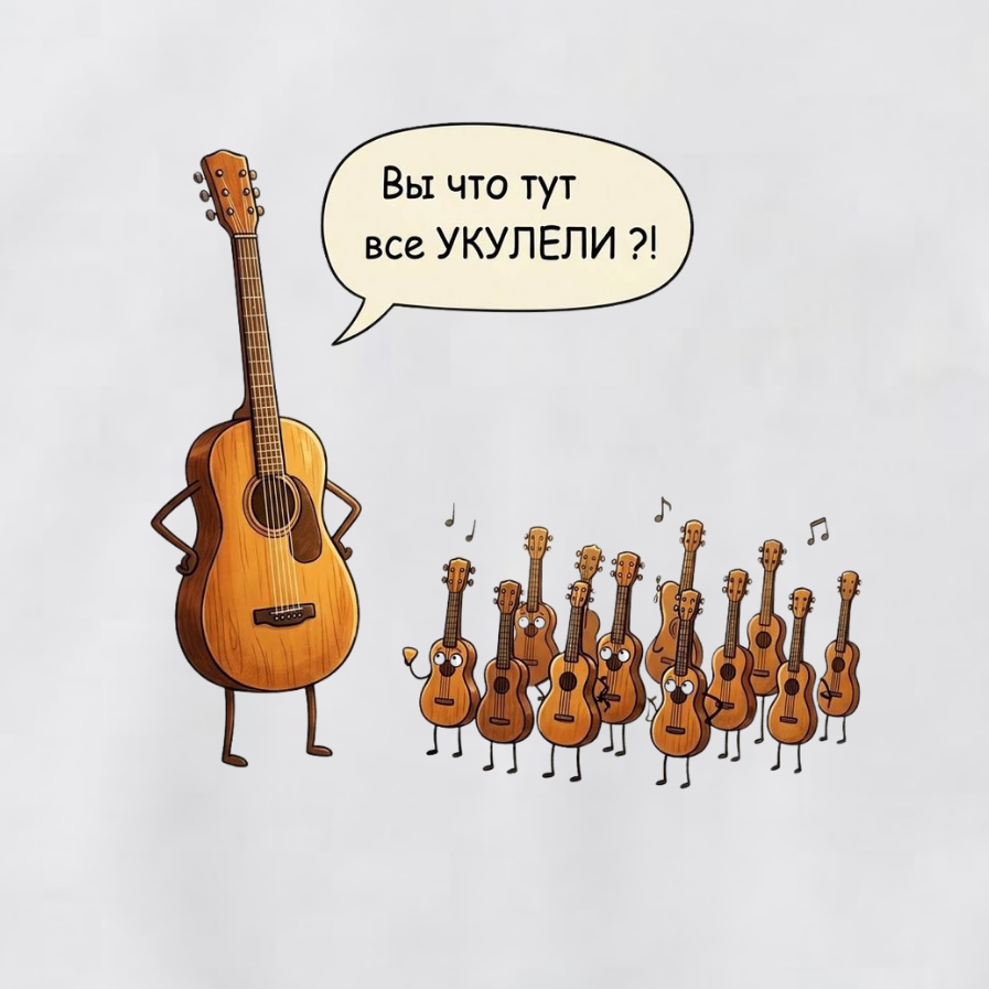 СВИТШОТ С ПРИНТОМ "Укулели"