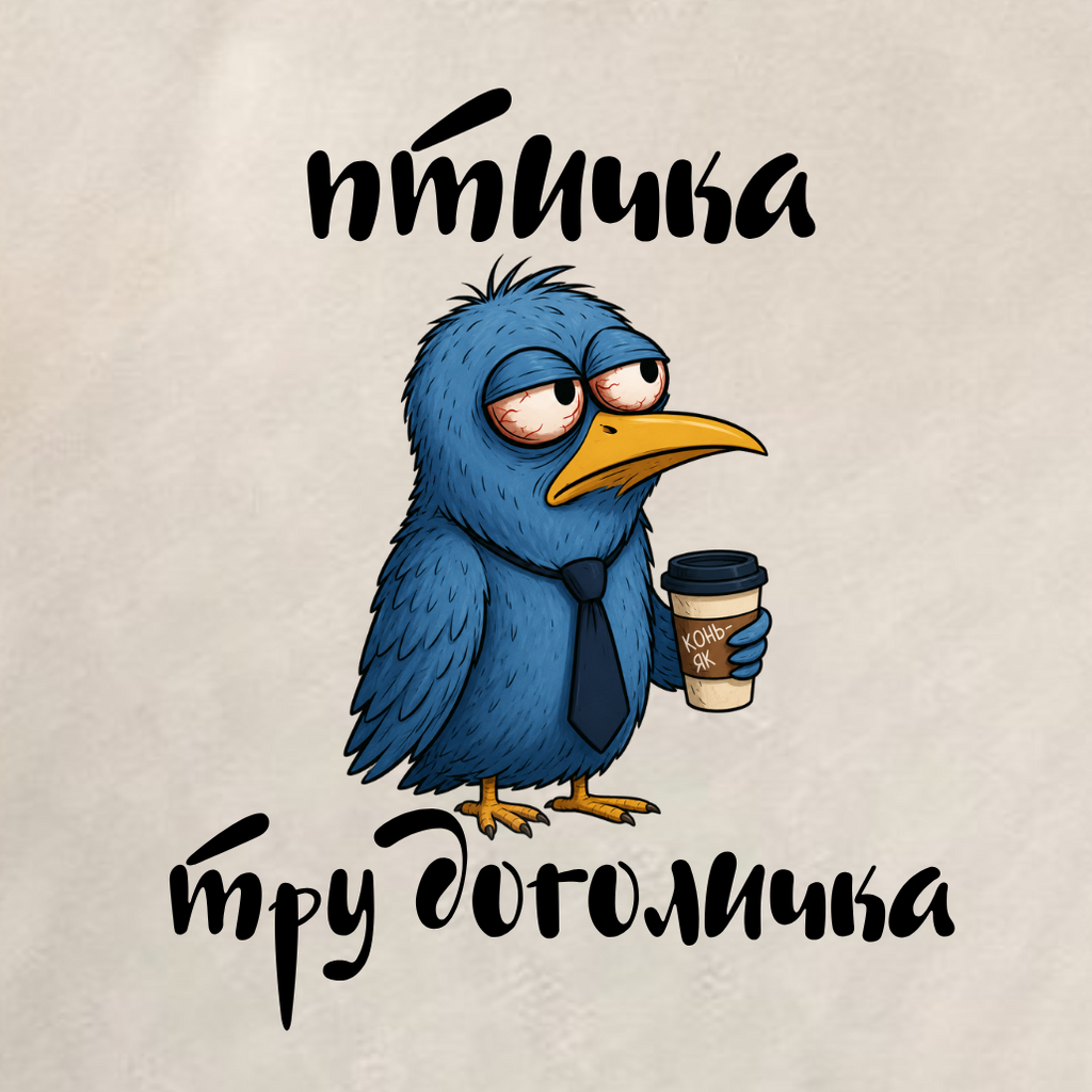 ФУТБОЛКА С ПРИНТОМ "Птичка Трудоголичка"