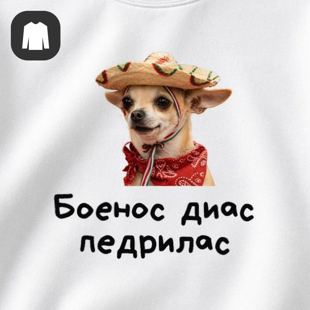 СВИТШОТ С ПРИНТОМ "Чихуахуа В Сомбреро"