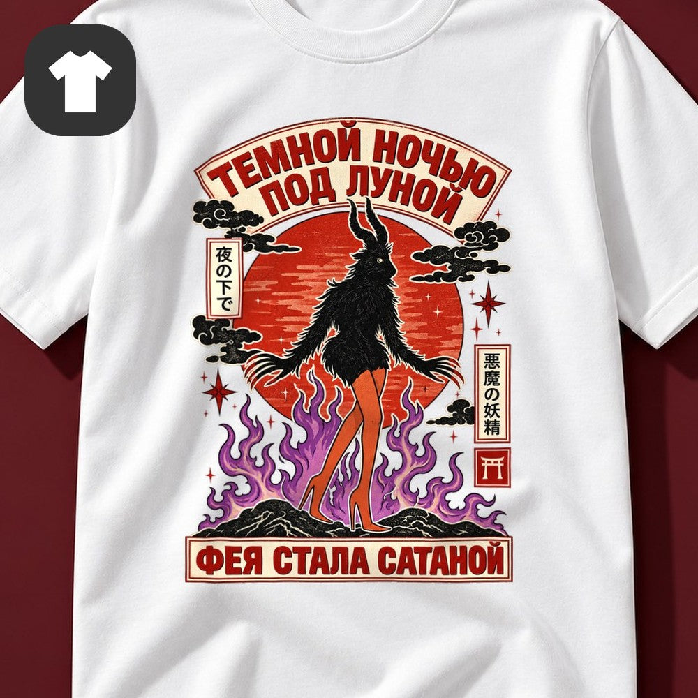 ФУТБОЛКА С ПРИНТОМ "Тёмной Ночью"