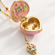 Secret Castle Heart Locket Necklace — Pink & Gold