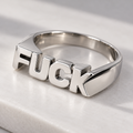 FUCK Letter Ring — Chunky Silver Statement Ring