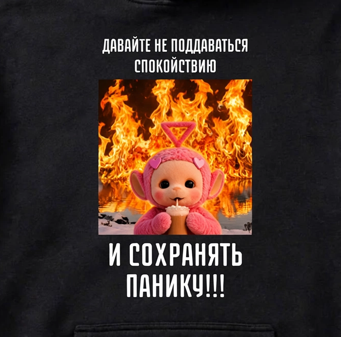 ХУДИ С ПРИНТОМ "Сохранять Панику"