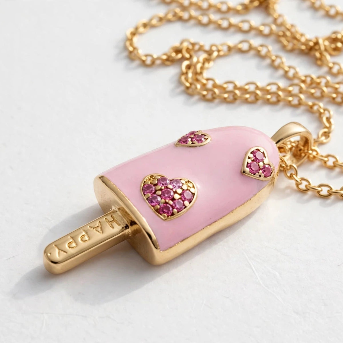 HAPPY Popsicle Pendant Necklace