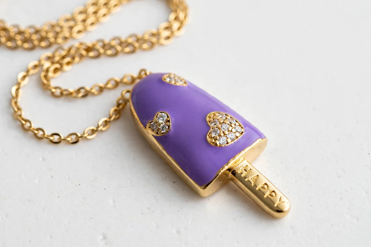 HAPPY Popsicle Pendant Necklace